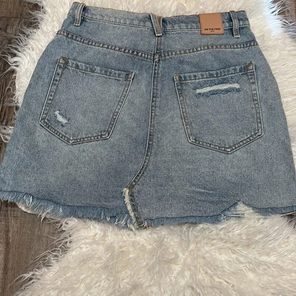 🥳HP🥳 Free People Brea Cutoff Mini Skirt in Mile High Blue - Picture 6 of 10